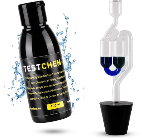 STEEL SEAL TESTCHEM Guarnizione testa cilindrica Tester CO2 acqua di raffreddamento 100 ml – Sistema di raffreddamento gas di scarico auto – Kit di test per test di tenuta prima dell'uso universale