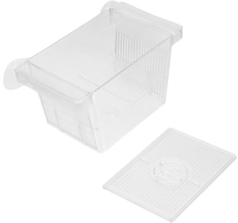 COLLBATH Transparente Fischzuchtbox Für Aquarien Doppelstöckiger Inkubator Für Aufzucht Von Fischen Und Garnelen Mit Saugnäpfen Tragbar Und Langlebig Für Zierfische Und Jungtiere