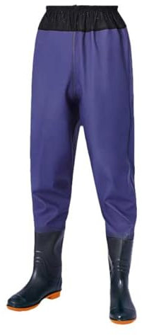 SAUTRV Wathose für Herren, Hüftwathose für Herren, Jagdwathose, elastischer Bund, Wathose, Watstiefel, atmungsaktiv, wasserdicht, Jagd, Wathose, Angeln, Wathose mit Stiefeln, Wathose, blau, 43