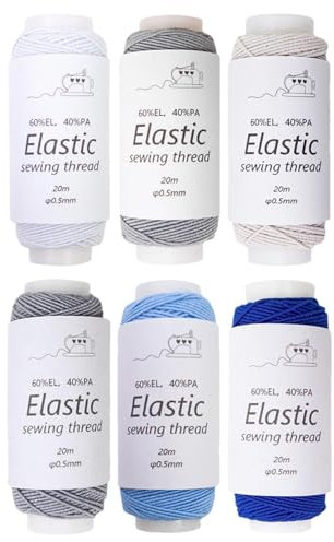 Corda elastica estensibile, corde e fili di perle – Elegante perizoma elasticizzato elasticizzato 6 rotoli – Cordoncino elastico versatile per fai da te, cordoncini di perle, creazione di gioielli