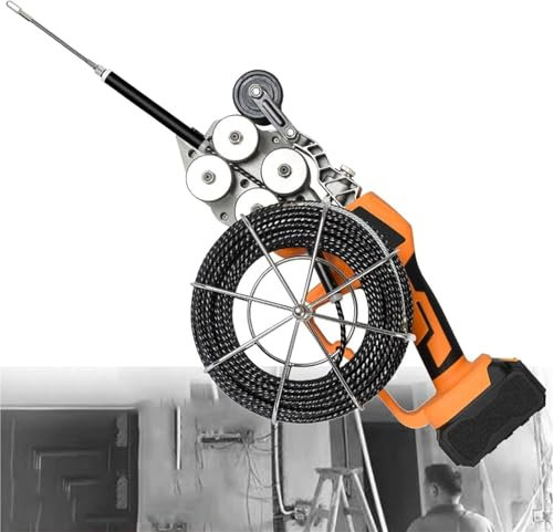 Macchina per Tesare Cavi Automatica Filettatrice Elettrica Filettatrice per Cavi a Parete Estrattore per Tesatura Cavi Automatico Macchina per Tesatura Cavi Automatica Luce(1Battery)