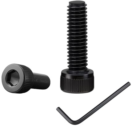 100 Stück M4x12 Schrauben,Zylinderkopfschrauben mit Innensechskant,Zylinderschrauben mit 1 Innensechskantschlüssel Vollgewinde aus Kohlenstoffstahl (schwarz) für Befestigungselemente (M4, Länge:12mm)