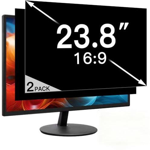2 Pack 23.8 Inch Privacy Screen for Computer Monitor 16:9 Aspect Ratio, Eye Protection Anti Glare Computer Screen Cover, Removable Anti-Scratch Computer Screen Privacy Shield for 23.8'' Monitor