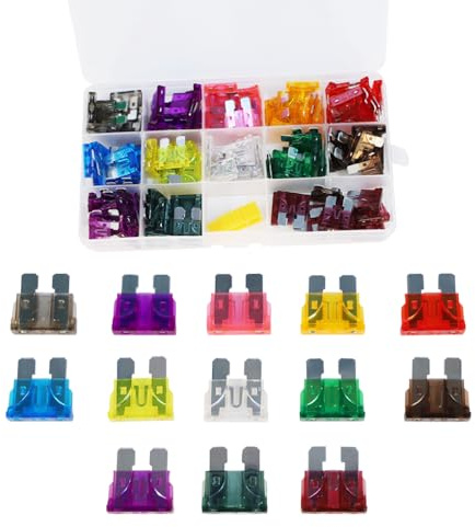 Zambuph Kit surtido de fusibles medianos, 140 piezas, transparente, detección rápida, múltiples aplicaciones que cumplen con diferentes requisitos