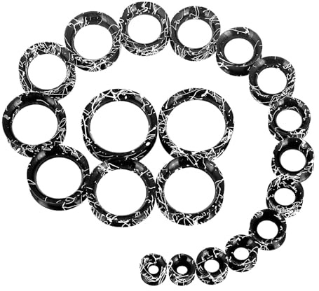 Konxi 10 Paires Tunnel Oreille Plugs d'Oreille en Silicone Écarteur d Oreilles en Silicone Noir Tunnels et Écarteurs d'Oreille 3/4/5/6/8/10/12/14/16/18 mm