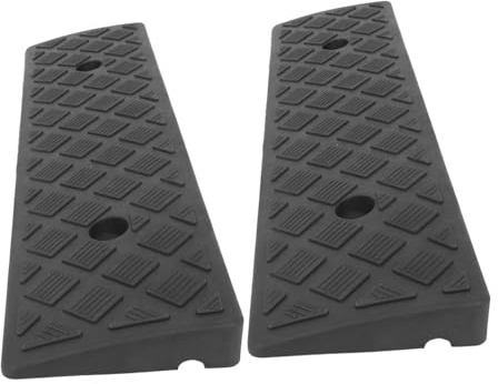 Anneome 2 Stück Gummi Bordsteinrampe für Autos mit Einfacher Installation und Vibrationsdämpfung Geeignet für Einfahrten und Abschüssige Straßen Schwarz