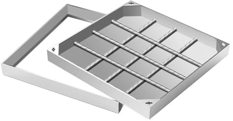 Invisible Stainless Steel Cover and Frame, Drainage Grate for Rainwater, Perfect for Pathways and Courtyards (90x90cm)