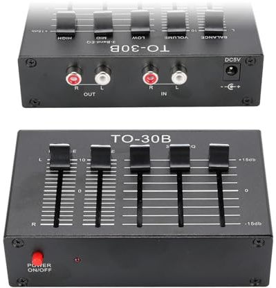 Plyisty Phono Preamp füR Turntable, R CA -Verstärker -Unterstützung EQ 2 -Kanal, 3 -Band -Equalizer, 3 Frequenzregelung Pre -Amp füR Record Player Preamp