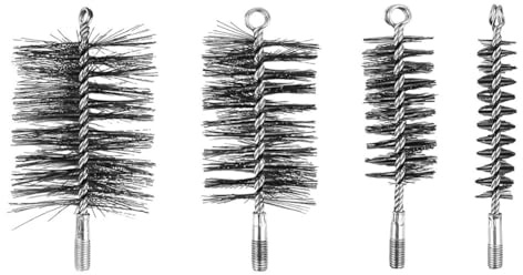 Wodsty 4-Pack Steel Wire Chimney Clning Brush Set With 30Mm, 50Mm, 80Mm, 100Mm Round Hds For Fireace, Flue Pipe, Wood Stove And Boiler Maintenance