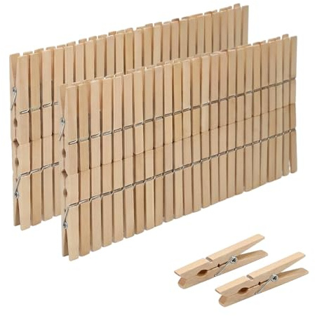 Carehabi 100 Pièces Mini Pince à Linge Bois 25mm, Petites Pinces à Linge en Bois pour Photo, Guirlande Photo et Décoration Mariage, Mini Pince à Linge pour Loisirs Créatifs et DIY