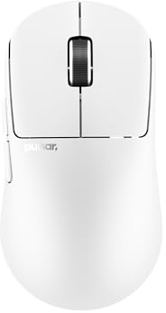 Pulsar Gaming Gears X2N Crazylight Ratón Gaming, Mediano, Uyuni Blanco | Ultraligero 1.38 oz (39g), Simétrico, Narrow Side, Joroba trasera media, Relaxed Claw/Claw Grip, XS-1, 32K DPI, 8K