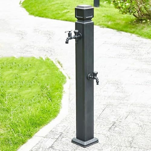 Fristående vertikal trädgårdsfontän med kopparkran – Dekorativ utomhusvattenpelare för bevattning och återfuktning av trädgården, perfekt för trädgårdsdekoration och avkoppling