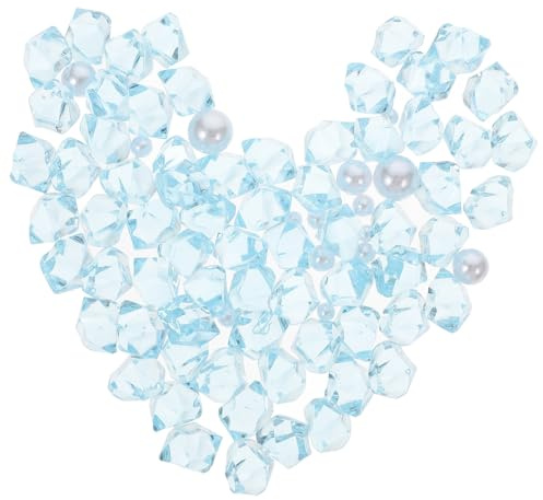 DOITOOL Galets Décoratifs pour Aquarium 40g, Pierres en Résine Transparente Bleu Nacré, Gravier Coloré pour Poissons Rouges, Roches Naturelles pour Décor et Remplissage de Vase, Paysage