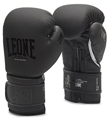 LEONE 1947, Black Edition boxningshandskar, Unisex vuxen, Svart, 12 oz, GN059