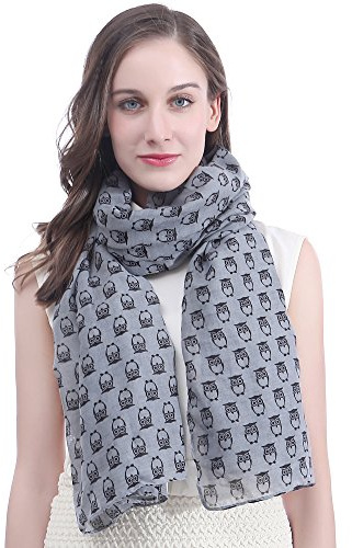 Lina & Lily Damen Schal mit Eule Motiv