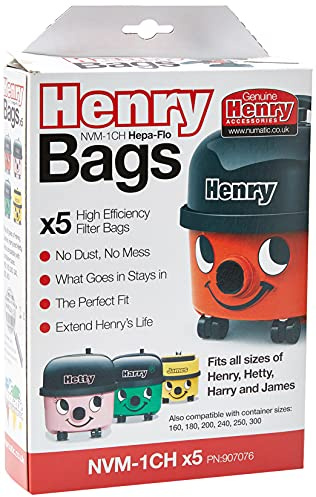 Henry NVM-1CH/907076 HepaFlo Vacuum Bags, Pack of 5, White