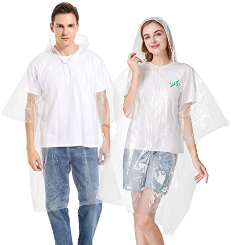 Newbyinn 6 Pièces adulte Poncho Pluie Imperméable, cape de pluie capuche femme homme velo randonnée camping festival