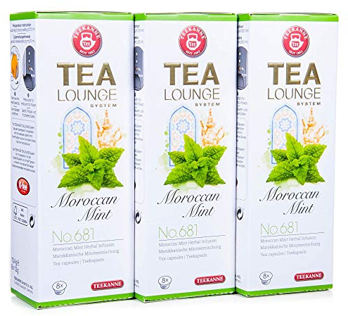 Teekanne Tealounge Kapseln - Moroccan Mint No. 681 Kräutertee Mischung (3 x 8 Kapseln)