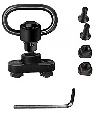CENPEK QD Sling Swivel Mount 1.25 Inch Quick Detachable Kit with Quick Detach Push Button, Sling Mount Adapter and 360° Rotation Sling Swivel Base, for Rail HandGuard