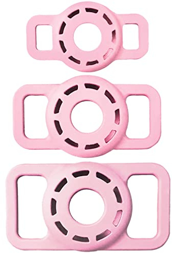 Airtag Hundehalsband-Halter, Silikon-Haustierhalsband-Hülle für Apple Airtag (klein, Rosa)