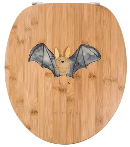 Mr. & Mrs. Panda Motiv WC Sitz Fledermaus Flügel - Geschenk, WC-Sitz, Klodeckel, Toilette, Gute Laune, Tiermotive, Klobrille, Tiere, lustige Sprüche,