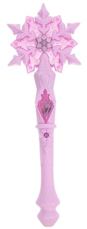 SAFIGLE Schneeflocke magischen Zauberstab：Led Prinzessinnen Leuchtender Schneeflocken Zauberstab Für Eispark Party Cosplay Weihnachten Halloween Partyzubehör Ohne Batterie 32cm, Rosa