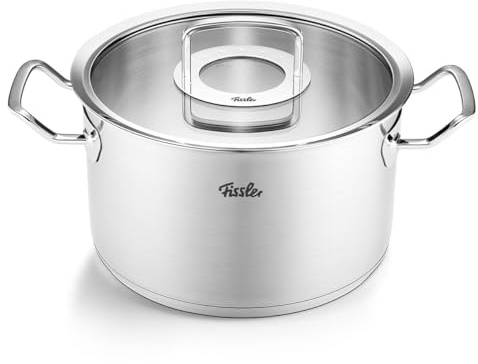 Fissler Collection Original-Profi Faitout En Acier Inoxydable (24 cm, 6,3 l) Avec Couvercle En Verre, Compatible Induction, Argenté