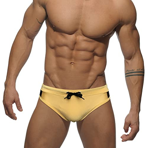 RQPYQF Costume Slip Uomo, Costume Mare Uomo Slip Mare e Piscina Uomo Swimming Brief Coulisse Regolabile YK47 Taglia M - XXL