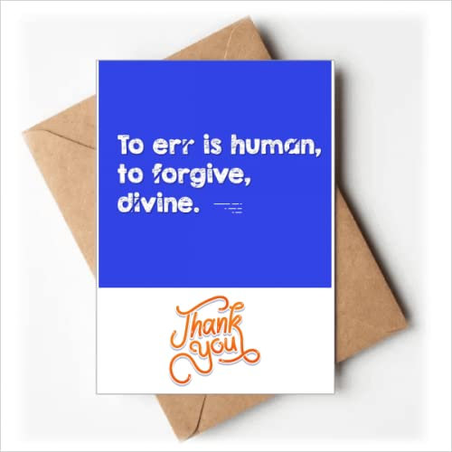 Dankeskarten mit englischer Aufschrift Divine Forgive Human Error Thank You, blanko