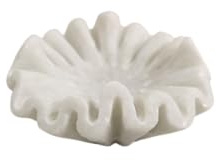 PUSHPA EXPORTS Tazón de volantes de mármol, tazón festoneado de mármol, tazón decorativo, con volantes hecho a mano - 3 pulgadas de diámetro