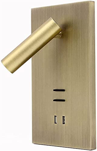Applique Murale LED avec Ports USB à Double Interrupteur, Lampe Murale Veilleuse Tête de Lit d'Hôtel Appliques Murales de Lecture LED for Salon Chambre Couloir Escalier Porche Hall Miroir Armoire (Co