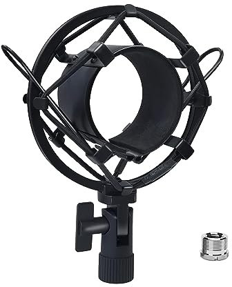 SUUNTOK Metal Shock Mount, Mic Clip Holder for Diameter 43-48mm Condenser Microphone, Anti-Vibration Suspension High Isolation Mic Stand