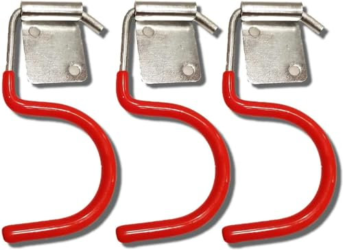 LIFEDYLUK 15Pack Porta Attrezzi da Giardino, Supporto per Attrezzi da Giardino, Gancio da Parete Porta Attrezzi Rosso, Gancio per Attrezzi da Giardino per Sistemi di Organizzazione del Garage