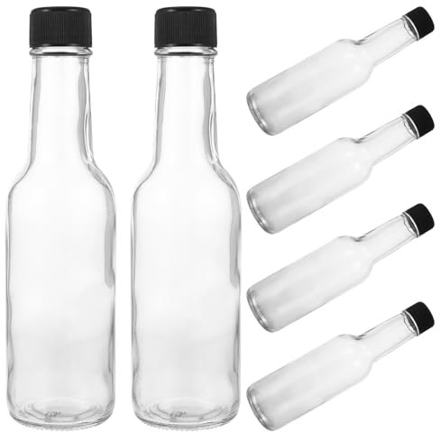 OUNONA 6 Bouteilles de Sauce en Verre 150ml Couvercle PP