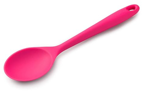 Zeal Silicone Non-Stick Kitchen Cooking Spoon, Heat-Resistant Perfect for Stirring, Serving, Scooping, Baking and Mixing, 28cm, Neon Pink