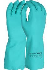 AllStyle By Patel Ultimate Industrial Chemical Resistant Gloves, Green Nitrile, Cotton Flocked Liner, Size 9 (1, 9)