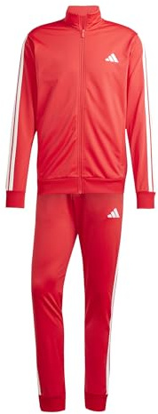 adidas Homme SPORTSWEAR BASIC 3 STRIPES TRICOT TRACKSUIT, pure ruby/white, L