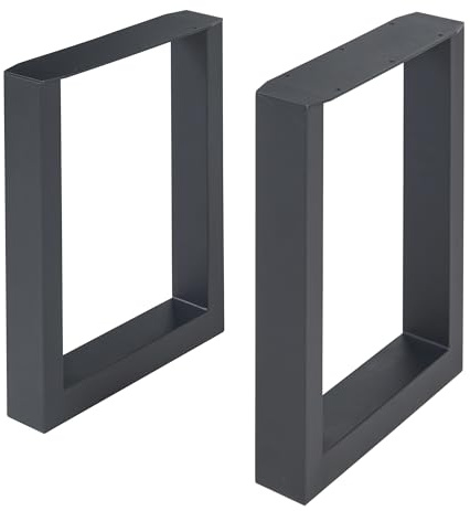 [en.casa] Tischgestell Makers 2er Set Tischbeine Metall für Beistelltisch Couchtisch 43 x 30 cm Tischfüße höhenverstellbar Couchtischgestell Tischuntergestell Schwarz