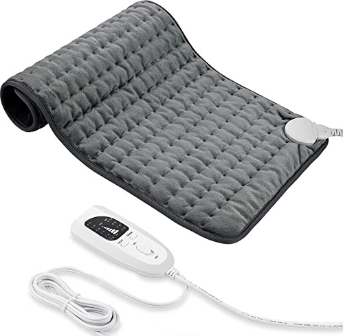 Heating pad, Electric Heat Pad with Automatic Switch-Off and 6 Temperature Levels Heating pad for Back Neck Shoulder Belly Heating Technology - Machine Washable (Dark Gray, 20 x 24)