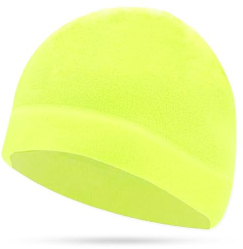 RALSPEC Bonnet haute visibilité en polaire jaune fluo pour homme et femme, jaune, M/L