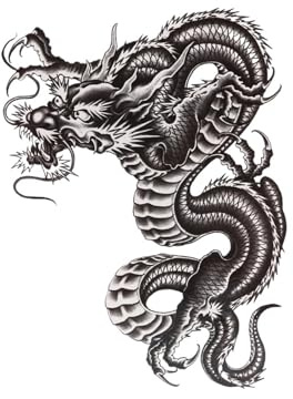 Autocollants de corps de Dragon chinois, 2 pièces, tatouage temporaire for bras et dos, autocollants for hommes
