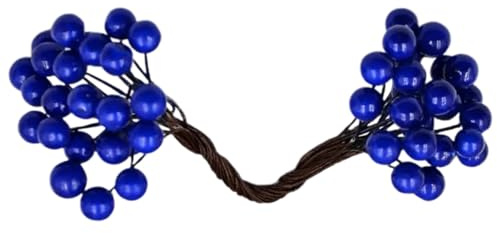 250 piezas de acebo artificiales en 125 tallos de alambre, bayas de Navidad falsas, bayas de espuma falsas para manualidades de bricolaje, decoración de coronas de árboles de Navidad, azul marino