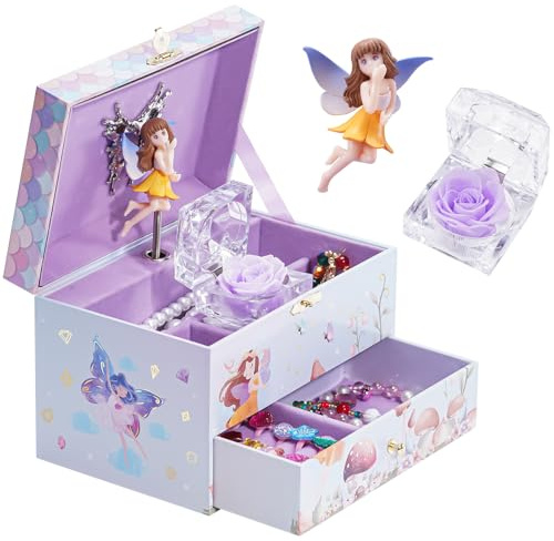 ProCase Children's Jewelry Box, Kids Jewelry Organizer with Unicorn for Little Girls, Jewelry Case Gift for Toddler Age 2 3 4 5 6 7 8 -Waltz