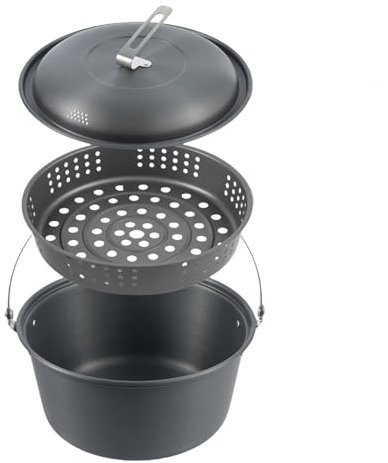DIEKE Pentole da campeggio all'aperto in alluminio 4.50L di grande capacità pentole da cucina multifunzionali pentole per picnic, viaggi a guida autonoma