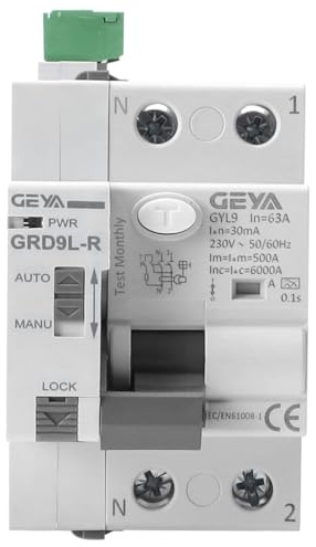 Diferencial Auto Rearmable Superinmunizado 2P 63A 30mA Tipo A - RCCB | 3 intentos de rearme automático, Disyuntor de fácil instalación, detecta corrientes continuas pulsantes, carril DIN