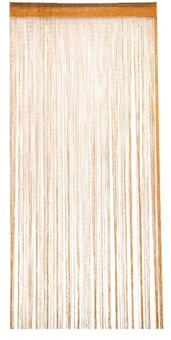 Cortina de cristal de 200 x 95 cm, con líneas brillantes, con borlas, para puerta, ventana, separador de habitaciones, decoración del hogar (naranja)