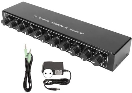 SustVita Amplificatore per cuffie 10 canali, audio ad alta fedeltà, 1 su 10 per home theater, design a basso rumore, bello per i sistemi audio surround