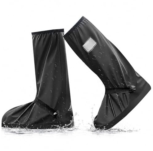 EEEKit Rain Boot Cover: Thickened Waterproof Overshoe with Reflector Stripe