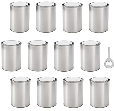 Pail De Pintura con Tapa - Lata Recargable, Contenedor Almacenamiento | Cubo Resistente Segura, Caddie Metal Pequeño, Jarra Medio Litro para Solventes Proyectos Manualidades Bricolaje