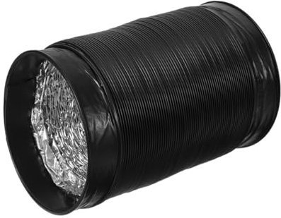 AUTSUPPL Tuyau de Ventilation Sèche Linge Flexible Aluminium Épais avec Revêtement PVC Noir Conduit et Facile à Couper pour Installation